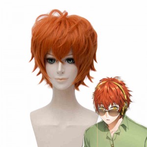 30cm Short Orange Mystic Messenger 707 Wig Synthetic Party Hair Anime Cosplay Wigs CS-324A