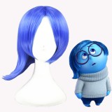 35cm Short Blue Inside Out Sadness Wig Synthetic Anime Cosplay Hair Wigs CS-274B