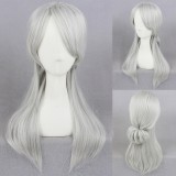 60cm Long Silver Gray The Witcher 3 Ciri Wig Synthetic Hair Wig Anime Cosplay Wigs CS-270A