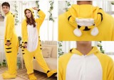 Adult Cartoon Flannel Unisex Yellow Tiger Animal Onesies Anime Kigurumi Costume Pajamas Sets KT014