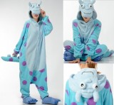 Adult Cartoon Flannel Unisex Sulley Animal Onesies Anime Kigurumi Costume Pajamas Sets KT056