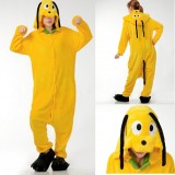 Adult Cartoon Flannel Unisex Yellow Dog Animal Onesies Anime Kigurumi Costume Pajamas Sets KT051