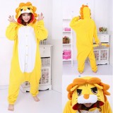 Adult Cartoon Flannel Unisex Female Lion Animal Onesies Anime Kigurumi Costume Pajamas Sets KT049