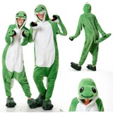 Adult Cartoon Flannel Unisex Green Snake Animal Onesies Anime Kigurumi Costume Pajamas Sets KT035