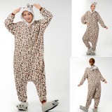 Adult Cartoon Flannel Unisex Leopard Hellokitty Animal Onesies Anime Kigurumi Costume Pajamas Sets KT040