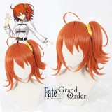 35cm Short Fate/Grand Order Fujimaru Ritsuka Female Wig Orange Synthetic Anime Cosplay Wig+One Ponytail CS-331C