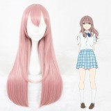 75cm Long Straight A Silent Voice Shoko Nishimiya Wig Pink Synthetic Anime Cosplay Wigs CS-335B