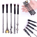2017 Hot Sales 5PCS/Set Black Metal Harry Potter Handle Brushes Makeup Brushes HL001