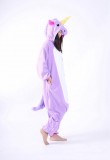 Adult Cartoon Flannel Unisex Purple Flying Horse Animal Onesies Anime Kigurumi Costume Pajamas Sets KT076