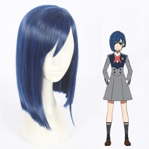 35cm Short Black&Blue Mixed Darling in the Franxx Ichigo Wig Synthetic Hair Anime Cosplay Wigs CS-368A
