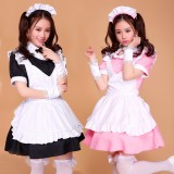 Girls Sexy Pink&Black Japanese Halloween Costumes Lolita Maid Princess Dress Anime Cosplay Costumes MS052