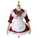 Girls Drak Red Sexy Japanese Halloween Costumes Lolita Maid Princess Dress Anime Cosplay Costumes MS042