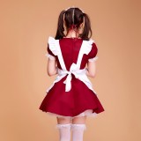 Dark Red Sexy Japanese Halloween Costumes Lolita Maid Princess Dress Anime Cosplay Costumes MS014