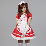 Red Sexy Japanese Halloween Costumes Lolita Maid Princess Dress Anime Cosplay Costumes MS002