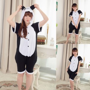 Adult Cartoon Cotton Unisex Panda Summer Onesie Anime Kigurumi Costumes Pajamas Sets ST018
