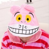 Adult Cartoon Flannel Unisex Cheshire Cat Animal Onesies Anime Kigurumi Costume Pajamas Sets KT065