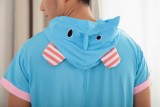 Adult Cartoon Cotton Unisex Blue Elephant Summer Onesie Anime Kigurumi Costumes Pajamas Sets ST007
