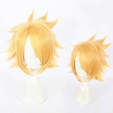 30cm Short Blonde My Hero Academia Cosplay Kaminari Denki Wig Synthetic Anime Cosplay Wigs CS-376A