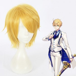 30cm Short Golden Hair Fate/Grand Order Arthur·Pendragon Wig Synthetic Anime Cosplay Wigs CS-372A