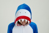 Adult Cartoon Flannel Unisex Shark Onesie Animal Onesies Anime Kigurumi Costume Pajamas Sets KT099