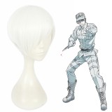 30cm Short White Neutrophil Wig Cells At Work White Blood Cosplay Wigs Synthetic Anime Hair Wigs CS-380B