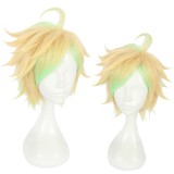 30cm Short Blonde Green Mixed Hypnosis Mic Hifumi Izanami Wig Synthetic Anime Cosplay Wigs CS-383H