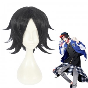 30cm Short Black Hypnosis Mic Yamada Jiro Wig Synthetic Hair Anime Cosplay Wigs CS-383A