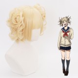 30cm Short Beige My Hero Academia Himiko Toga Wig Synthetic Anime Cosplay Wigs 2Ponytails CS-384B