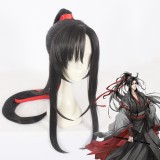 80cm Long Straight Black Grandmaster of Demonic Cultivation Wei Wuxian Synthetic Anime Cosplay Wig One Ponytail CS-386A