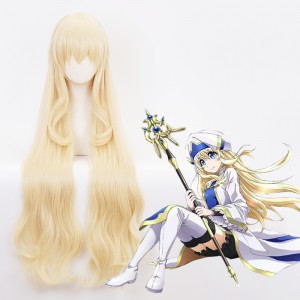100cm Long Curly Light Blonde Goblin Slayer Priestess Wig Synthetic Anime Cosplay Wigs CS-391A