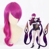 60cm Long Curly Rose Mixed League of Legends LOL KDA Evelynn Wig Synthetic Anime Cosplay Wigs CS-394A