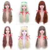 65cm Long Curly Taro Yellow Brown Retro Red Wig Synthetic Party Hair Anime Cosplay Lolita Wigs CS-298