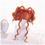 70cm Long Curly Orange Hair Wig Synthetic Anime Cosplay Lolita Wig CS-820A