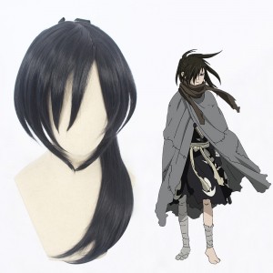 50cm Long Blue&Black Mixed  Dororo Hyakkimaru Wig Synthetic Anime Cosplay Wigs CS-474A