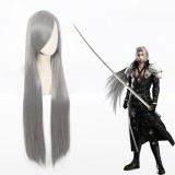100cm Long Straight Gray Final Fantasy VII Sephiroth Wig Synthetic Anime Cosplay Wigs CS-035A