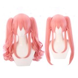 55cm Long Pink Fate/Grand Order Anime Tamamo no Mae Wig Synthetic Cosplay Wigs With Two Ponytails CS-415