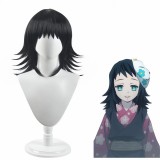 40cm Medium Long Black Demon Slayer Wigs Makomo Synthetic Anime Cosplay Hair Wig CS-471Q