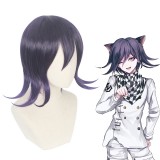35cm Short Black&Purple Mixed Danganronpa V3 Anime Ouma Kokichi Wig Synthetic Cosplay Hair Wigs CS-420A