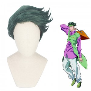 30cm Short Green JoJo's Bizarre Adventure Anime Rohan Kishibe Wig Synthetic Cosplay Wigs CS-417A