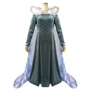 Full Set 2019 New Movie Frozen II Elsa Queen Costume Lolita Dress Halloween Party Cosplay Costumes COS-341