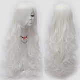 80cm Long Wave White Hair Wig Synthetic Anime Lolita Cosplay Wigs CS-034F