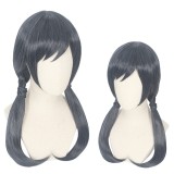 55cm Long Black&Blue Mixed Weathering With You Amano Hina Wig Stnthetic Anime Cosplay Wigs With Braids CS-421A
