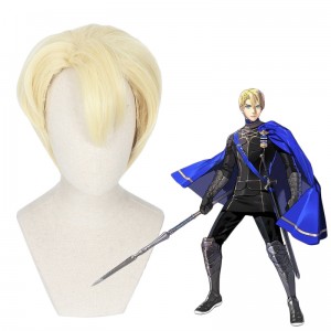 30cm Short Light Yellow Fire Emblem: ThreeHouses Dimitri Wig Synthetic Anime Cosplay Wigs CS-422A