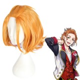 30cm Short Orange&Purple Mixed Disney Twisted Wonderland Cater Diamond Wig Stnthetic Anime Cosplay Wigs CS-439A