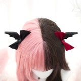 55cm Long Curly Pink&Brown Mixed Wig Synthetic Anime Cosplay Hair Lolita Wigs For Girls CS-821A