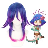 45cm Medium Long Blue Purple Mixed League of Legends LOL Anime Neeko Wig Synthetic Cosplay Hair Wigs CS-119T