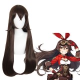 80cm Long Straight Brown Genshin Impact Anime Wig Amber Synthetic Cosplay Hair Wigs CS-455C