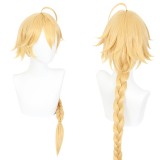 80cm Long Blonde Genshin Impact Traveler Kong Wig Synthetic Anime Cosplay Braided Hair Wigs CS-455G