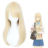 50cm Long Straight Blonde SQ Anime Wig Qiutong Hair Synthetic Cosplay Wigs For Party CS-456A