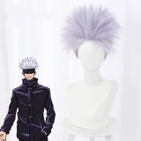 30cm Short Light Purple Hair Wig Jujutsu Kaisen Anime Gojo Satoru Synthetic Cosplay Wigs CS-458G